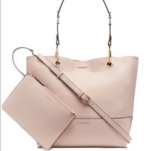 Calvin Klein reversible tote cream & black flowers